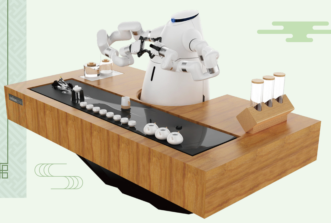 Roboter-Kaffee-Maschinen-Roboter gießen über Arm-Tee den Kaffeemaschine Humanoid-zwei, der Roboter 200kg herstellt