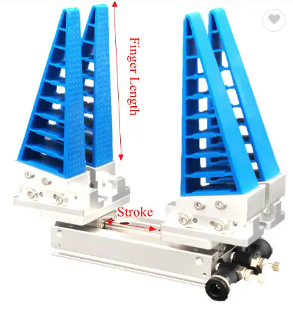 Zwei 4 6 2 Finger-Roboter-Greifer für kleine Teile flexible anpassungsfähige 66 bis 100mm Länge 12 bis 64mm Anschlag