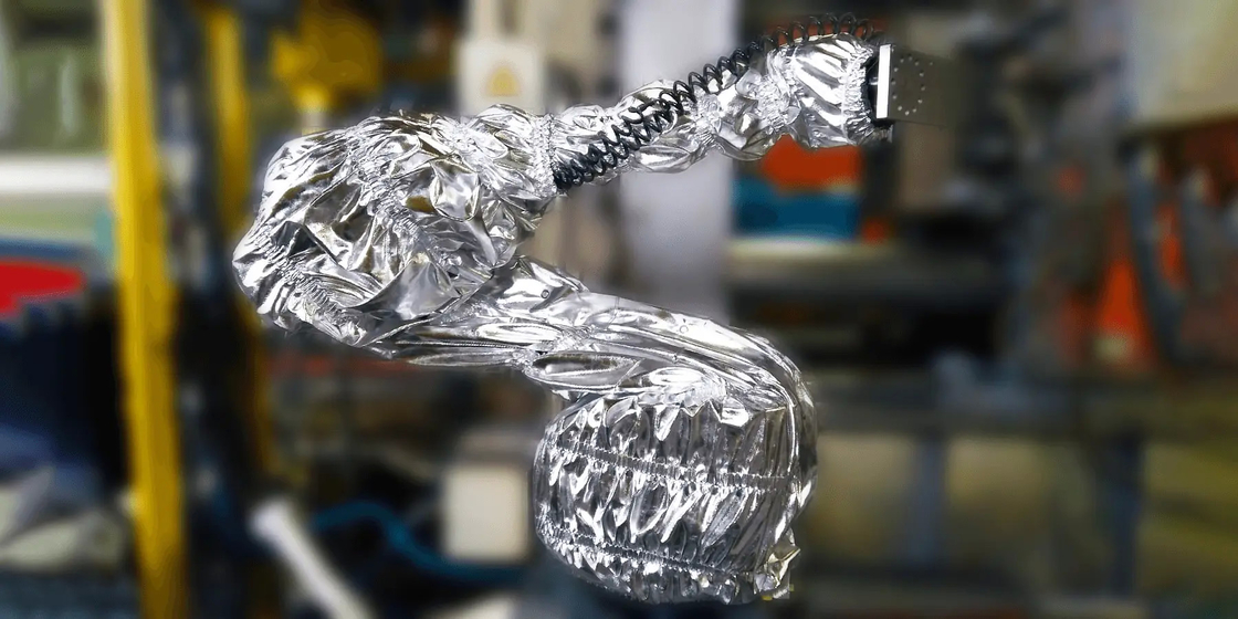 Beschichtung aus Oxford-PVC-Stoff mit Roboter-Rüstung, einschließlich maximaler Heiztemperatur 60 °C